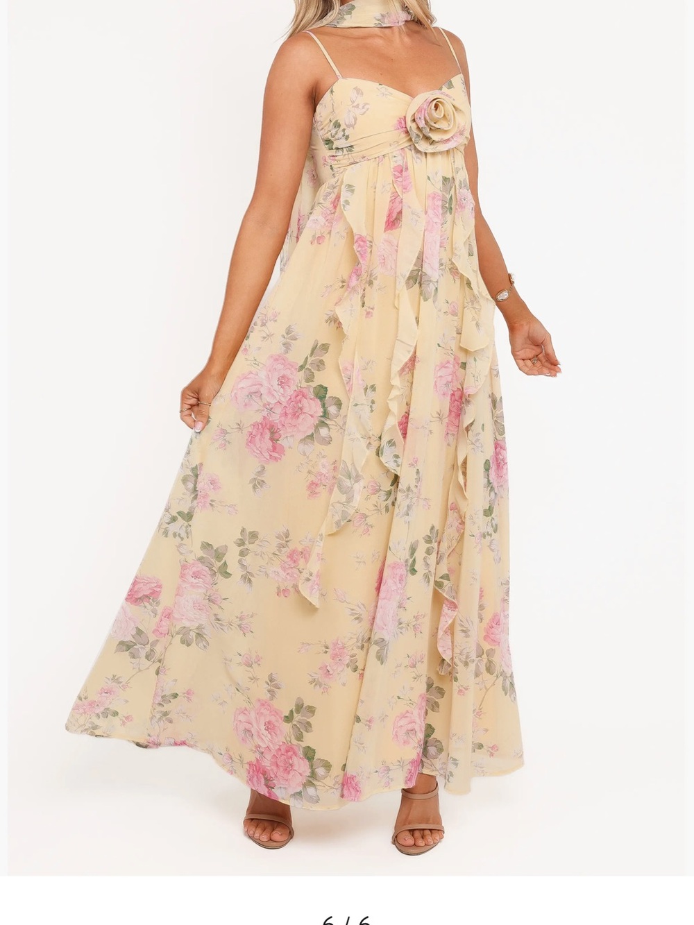 Petal & Pup Tully Floral Rosette Maxi Dress with Removable Scarf - Picture 2 of 5